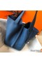 Hermes Picotin Lock 22 Bag In Blue Agate Clemence Leather