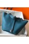 Hermes Picotin Lock 22 Bag In Blue Jean Clemence Leather