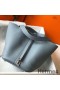 Hermes Picotin Lock 22 Bag In Blue Lin Clemence Leather