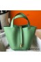 Hermes Picotin Lock 22 Bag In Vert Criquet Clemence Leather