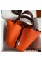 Hermes Picotin Lock 22 Bicolor Handmade Bag in Orange and Burgundy Swift Leather