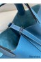 Hermes Picotin Lock 22 Handmade Bag in Blue Jean Clemence Leather