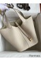 Hermes Picotin Lock 22 Handmade Bag in Craie Clemence Leather