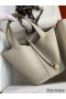 Hermes Picotin Lock 22 Handmade Bag in Pearl Grey Clemence Leather