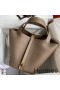 Hermes Picotin Lock 22 Handmade Bag in Taupe Clemence Leather