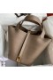 Hermes Picotin Lock 22 Handmade Bag in Taupe Clemence Leather