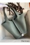 Hermes Picotin Lock 22 Handmade Bag in Vert Amande Clemence Leather