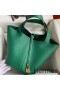 Hermes Picotin Lock 22 Handmade Bag in Vert Vertigo Clemence Leather