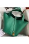 Hermes Picotin Lock 22 Handmade Bag in Vert Vertigo Clemence Leather