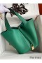 Hermes Picotin Lock 22 Handmade Bag in Vert Vertigo Clemence Leather