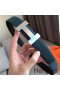Hermes Quizz 32mm Reversible Belt In Blue Clemence Leather