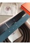 Hermes Quizz 32mm Reversible Belt In Blue Clemence Leather