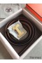 Hermes Quizz 32mm Reversible Belt In Brown Clemence Leather