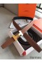 Hermes Quizz 32mm Reversible Belt In Brown Clemence Leather