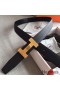 Hermes Quizz 32mm Reversible Belt In Cafe Clemence Leather