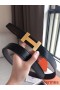 Hermes Quizz 32mm Reversible Belt In Cafe Clemence Leather