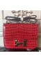 Hermes Red Constance MM 24cm Crocodile Bag
