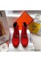 Hermes Red Suede Saint Honore Ankle Boots
