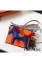 Hermes Rodeo Horse Bag Charm In Blue/Camarel/Red Leather