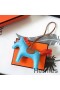 Hermes Rodeo Horse Bag Charm In Ciel/Camarel/Orange Leather