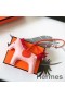 Hermes Rodeo Horse Bag Charm In Light Pink/Orange/Red Leather