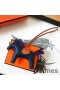 Hermes Rodeo Horse Bag Charm In Navy/Camarel/Purple Leather