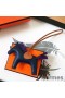 Hermes Rodeo Horse Bag Charm In Navy/Camarel/Purple Leather