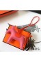 Hermes Rodeo Horse Bag Charm In Pink/Orange Leather