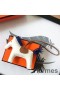 Hermes Rodeo Horse Bag Charm In Rose Red/Camarel/Ruby Leather