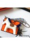 Hermes Rodeo Horse Bag Charm In Rose Red/Camarel/Ruby Leather