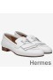 Hermes Royal Loafers In White Calfksin