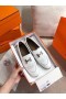 Hermes Royal Loafers In White Calfksin