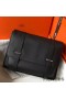 Hermes Steve 35 Messenger Bag In Black Clemence Calfskin