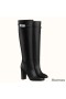 Hermes Story Boots In Black Calfskin Leather