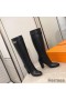 Hermes Story Boots In Black Calfskin Leather