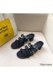 Hermes Tandem Sandals In Black Lambskin