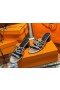 Hermes Tandem Sandals In Silver Metallic Calfskin