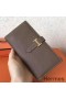 Hermes Taupe Clemence Bearn Gusset Wallet