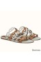 Hermes Thalassa Sandals In Brown/White Lambskin