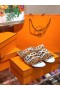 Hermes Thalassa Sandals In Brown/White Lambskin