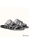 Hermes Thalassa Sandals In Silver Metallic Calfskin