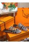 Hermes Thalassa Sandals In Silver Metallic Calfskin