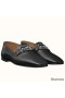 Hermes Time Loafers In Black Goatskin