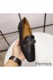 Hermes Time Loafers In Black Goatskin