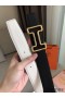 Hermes Tonight 38MM Reversible Belt In Black/White Epsom Leather