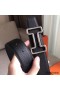 Hermes Tonight 38MM Reversible Belt In Black Clemence Leather