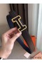 Hermes Tonight 38MM Reversible Belt In Navy/Black Epsom Leather