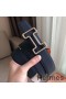 Hermes Tonight 38MM Reversible Belt In Navy/White Epsom Leather
