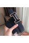 Hermes Tonight 38MM Reversible Belt In Navy/White Epsom Leather