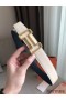 Hermes Tonight 38MM Reversible Belt In Navy/White Epsom Leather